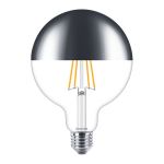 Philips Classic LED Globe E27 Fadenlampe Spiegel Klar 120mm 7.2W 650lm - 827 Extra Warmweiß | Dimmbar - Ersatz für 60W