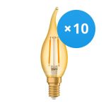 Mehrfachpackung 10x Ledvance Vintage 1906 LED E14 Kerze Gold 1.5W 120lm - 824  | Ersatz für 15W
