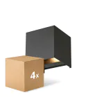 Lot 4x D'Lite LED Applique Murale Elingen Aluminium Noir 4.9W 480lm - 830 