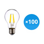 Lot 100x Budgetlight Lucent LED E27 Poire Filament Claire 7W 806lm - 840 Blanc Froid | Équivalent 60W